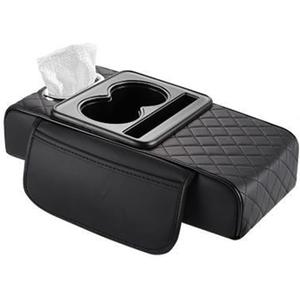 Car Multifunctional Four in one armrest Box Height pad Center armrest Cup Holder Tissue Box armrest Box Storage Bag Cup Storage Box