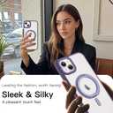 OOK 360 Spin Magnetic Stand for iPhone 13 Case, Fit for Magsafe, Slim Translucent Matte Military Grade Shockproof Phone Case with Rotatable Kickstand, Purple