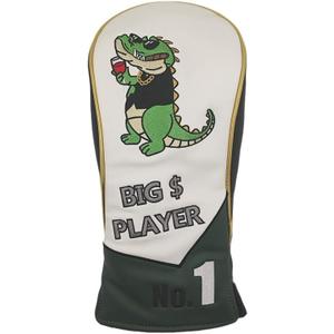 Golf Head Covers Humorous Crocodile Cartoon Embroidery Luxurious Waterproof and wear-Resistant Silicone Leather Durable Driver & Wood Club Covers