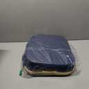 LONBET Laundry Basket with Lid, Made from Breathable Fabric | Aesthetic Clothes Hampers for Laundry with Side Handles & Sturdy Bamboo Frame (40 Gallons - Double, Blue)