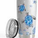 SANDJEST Turtles Gifts for Women Girls Sea Turtle Tumbler 20 Oz Jewelry Drawings Stainless Steel Insulated Tumblers Coffee Travel Mug Cup Gift for Birthday Christmas