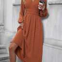 Dresses for Women 2026 Blue Maxi Dress Formal Wedding Guest Dresses for Women Long Sleeve Dresses for Women (Orange, XXL)