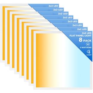 8 Pack 2x2 LED Flat Panel Light 50W 6500Lm 5CCT 5 Wattage Option
3000K-6500K 30W-50W 0-10V Dimmable AC120-277V for Office School Commercial Home Use 2x2 LED Drop Ceiling Light