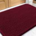 OLANLY Dog Door Mat for Muddy Paws 34x21, Absorbs Moisture and Dirt, Absorbent Non-Slip Washable Doormat, Quick Dry Chenille Mud Mat for Dogs, Entry Indoor Entryway Carpet for Inside Floor, Burgundy