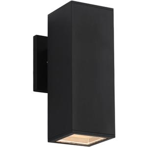 Cerdeco Aluminum Modern Outdoor Wall Sconce,10.75" Exterior Up or Down One Light Fixture Matte Black for Porch Patio Garage Light [ETL Listed]