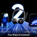 Wireless Headset with Mic for Work, Bluetooth Headset with Microphone Noise Cancelling & Mute Button, 65H Talk Time, Comfortable Wireless Headsets for Work/Call Center/Computer/Laptop/Calls