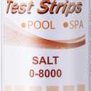 SuperCheck Pool and Spa Salt Test Strips for Sodium Chloride Level Testing, 0-8000 ppm, 2 Packs, Pool Salt Test Strips, Measure Chloride Ion Contents in Chloride Based Salt Solutions, Pool Salt Tester