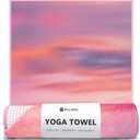 Eunzel Hot Yoga Towel, Non Slip Yoga Mat Towel Sweat Absorbent Printed Yoga Towel with Grip Dots for Hot Yoga, Pilates and Workout 72"x 24", Sunset