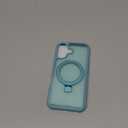 CHAOFEnG Magnetic Compatible with iPhone 17 Case with Stand [Military Grade Drop Tested][Compatible with Magnet] Ring Translucent Slim Hard Back Soft Edge, Teal Green