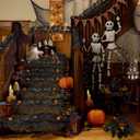 Black Halloween Garland - 2X 6.6FT Black Maple Leaf Vine Fall Garland, Halloween Decoration for Fireplace Mantel, Stairs, Wall, Home and Party Decor