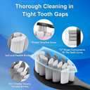 Electric Toothbrush for Adults and Kids, Comes with 10 Brush Heads & Travel Case, 5 Modes with 2 Minutes Built in Smart Timer, One Charge for 90 Days, 42,000 VPM Motor (Black-white)