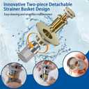 Bathroom Sink Drain Strainer,(4PCS) Pop-up Sink Drain Strainer with Removable Stainless Steel Strainer Basket Hair Catcher, Bathroom Sink Strainer for Bathroom Sink Stopper Replacement