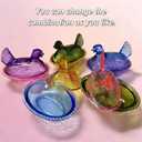 Chicken Shaped Crystal Candy Dish with Lid Snack Bowl for Nuts, Dessert & Candy Decorative Jar for Home Kitchen, Office Desk & Tabletop Decor (Transparent)