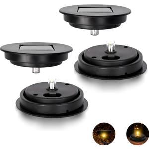 Solar Light Replacement Top 4 Pack Used to Replace Broken Solar Lantern Parts It Works with Openings from 2.45 Inches All The Way Up to 3.3 Inches