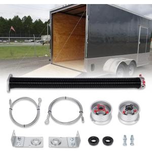 TSAP780 Ramp Door Spring Kit for 7' Wide Cargo Trailer - 80 lb Torsion Spring Repair Assembly with Cables and Drums - Replacement Rear Ramp Door Assist System for Cargo Enclosed Trailers
