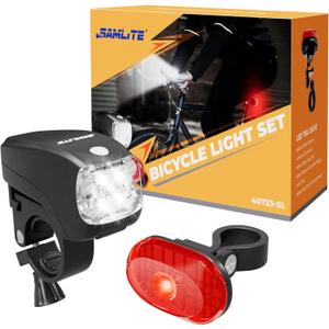 Best Brightest LED Bike Light Set for Kids & Adults, Super Bright Bicycle Headlight, Free Tail Light Included, Water Resistant Bike Light, Easy to Install, Multiple Modes for Cycling Safety