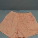 PINSPARK Sweat Short Womens Soft Comfy Summer Shorts Workout Athletic Wear Elastic High Waisted Cargo Pockets, Peach Fuzz, Large