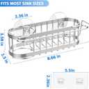 Cisily Kitchen Sink Caddy Sponge Holder in The Sink, Stainless Steel Kitchen Sink Organizer, Brush Holder, Dish Cloth Hanger, Sink Stopper Holder with 2 Installation Ways (Suction & Adhesives, Silver