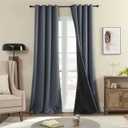 Rutterllow 100% Blackout Curtains 2 Panels, Full Shade 90 Inches Long Complete Drapes for Living Room, Thermal Insulated Bedroom Window Treatment Drapes (Dark Grey, 52Wx90L)