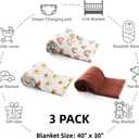 3 Pack Soft Boho Baby Gender Neutral Blankets for Newborn Baby Girls or Boys Unisex Nursery Toddler Baby Throw Blanket Double Layer Blankets with Dotted Backing Sun Rainbow Printed (Boho)