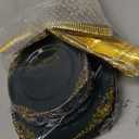 125PCS Green and Gold Plastic Plates - Fancy Green Disposable Plates - Vintage Plate with Gold Plastic Silverware Set for 25 Guests for Party Wedding St. Patrick's Day