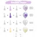 Pastel Purple White Balloon Garland Arch Kit- Double Stuffed Pearl Purple Cream Balloon Pearl White Ivory Latex Balloons for Wedding Bridal Baby Shower Neutral Anniversary Birthday Party Decorations