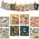 Lucomb 8 Pack Swedish Dishcloths for Kitchen, Reusable Soft Kitchen Towels Dish Cloths Set Absorbent Sponge Cleaning Washable Quick Drying Bar Hand Washing (Birds Flowers)