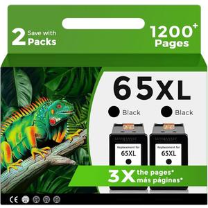 Relcolor Remanufactured 65XL Ink Cartridge Replacement Black 1 Pack