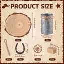 50 Pcs Western Party Decorations Mini Horseshoe Wagon Wheel Hay Bales Crafts Wooden Plate Farmhouse Vase Table Centerpieces Supplies for Western Birthday Wedding Party Favors Decor (Silver)
