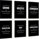 Throwback Traits Motivational Wall Art  Set of 6 Canvas Prints with Inspirational Quotes, Eco-Friendly & Framed, Gallery-Wrapped Posters for Living Room, Bedroom & Office Dcor, Ready to Hang