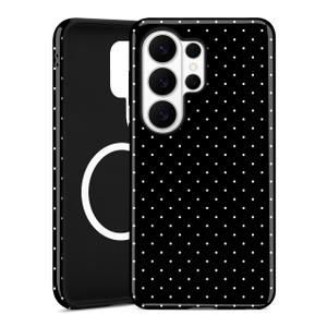 Aitipy Compatible with MagSafe Polka Dot Phone Case for Samsung Galaxy S23 Ultra, Cute Aesthetic Polka Dot Magnetic Soft TPU and Hard PC Protective Phone Cover for Women Girls - Black