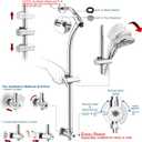 Handheld Showerhead & Rain Shower Combo for Easy Reach, 27.5" Drill-free Stainless Steel Slide Bar, 5of 5-setting Handheld Shower and Showerhead, with 5ft Hose - Polished Chrome
