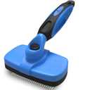 Deshedding Dog Brush for Shedding – Self Clean Cat Brush Deshedding & Grooming Tool for Long Haired and Short Haired Dogs, Slicker Brushes for Dogs, Skin-Friendly, Retractable Bristles, Easy to Clean