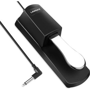 LP1 Sustain Pedal for Keyboard, Universal Piano Pedal with Polarity Switch for Electronic Keyboard, Digital Piano, MIDI Keyboard, Synthesizer, 1/4'' Input Plug, 63'' Cable, Piano Accessories