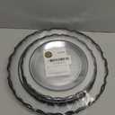 PLASTICPRO 32 Pack Elegant Disposable Plastic Plates Combo Set Includes 16 Dinner Plates and 16 Salad Plates Heavy Duty Fancy Party Plates Clear & Black Contemporary Design