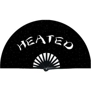 TUYUU Boots on the Ground Hand Fan - Popping Clack Fans for Line Dancing Large Folding Rave Fans Heavy Duty Nylon Foldable Handheld Fan for Festival Party Kung Fu Tai Chi Performance, Black