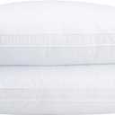 Vendare Set of 2 Standard Size Down Pillows - Goose Feather & Down Blend Pillows 440 Fill Power, 100% Cotton Cover, Hypoallergenic, Medium Support