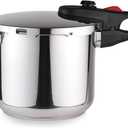 MAGEFESA Practika Plus 6.3-Quart Pressure Cooker  18/10 Stainless Steel, Induction Compatible, 5-Layer Heat Diffuser Bottom, 5 Safety Systems, Even Heat Distribution