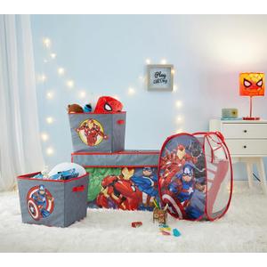 Marvel The Avengers 4 Piece Storage Solution Set with Pop Up Hamper, Collapsible Storage Trunk and 2 Nestable Storage Bins