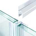Shower Glass Door Seal, 120 Inch Silicone Soft Shower Door Bottom Seal for 3/8"(10mm) Thick Glass Door, Stopping Water Leaks (Arch)