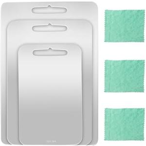 3 Pcs Stainless Steel Cutting Board 304 Stainless Steel Double Sided Metal Cutting Board with 3 Cleaning cloth for Kitchen Meat Fruit Vegetable for Dishwasher (13.4"x9.1",11.8"x7.9",9.4"x5.9")