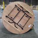 Flash Furniture 5' Round All-Occasion Wood Folding Event Table, Portable Folding Banquet Table with Wooden Top, Natural/Black