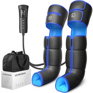 Leg Massager for Circulation and Pain Relief with Heat - Electric Air Compression Boots - Adjustable Modes Foot, Calf & Thigh Massage Machine, Gift for Her, Him, Dad, Mom (Small Size)