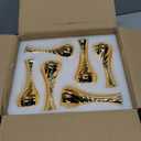 NUPTIO Glass Bud Vase Gold: 12 Pcs Small Flower Vases for Wedding Party Table Centrepiece - Vintage Ribbed Vase for Home Birthday Reception Decorations