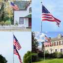 14 Gauge 20FT Telescoping Flag Pole Kit, Heavy Duty In Ground Telescopic Flag Poles with 3x5 American Flag, Outdoor Old Glory Flagpole Kits for Outside, Yard, Residential or Commercial