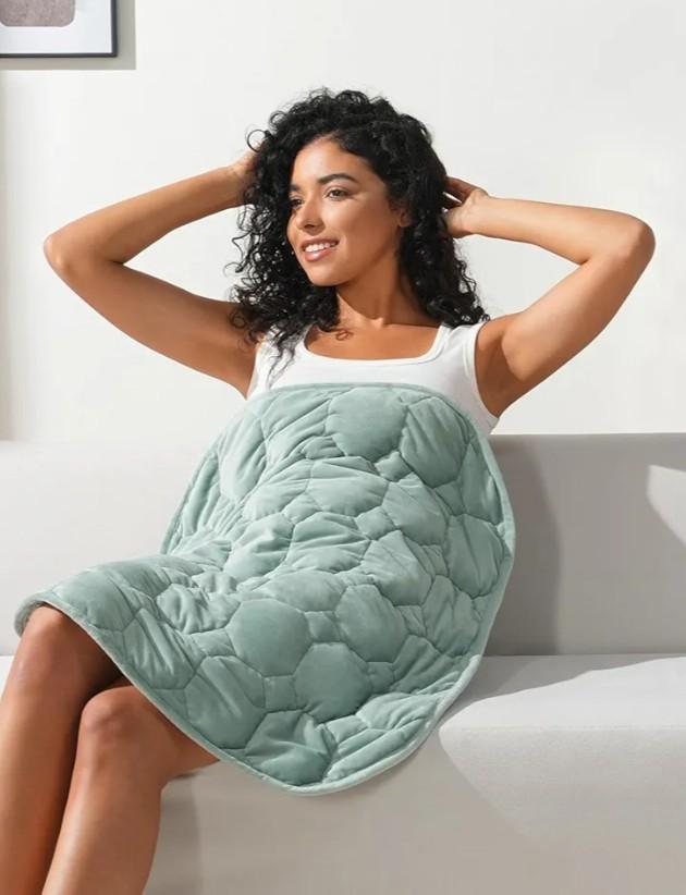 Kivik Weighted Lap Blanket Adults, 7 lbs Weighted Pad, 24"x29", Sage Green, Heavy Travel Blankets Throw, Small & Mini Portable Pads, Breathable & Warm Gift