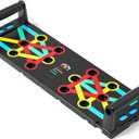 Multi-Functional Push-Up Plate with 4 Color Zones and 16 Holes. Portable and Foldable Push-up Board with Handle for Muscle Building and Strength Training
