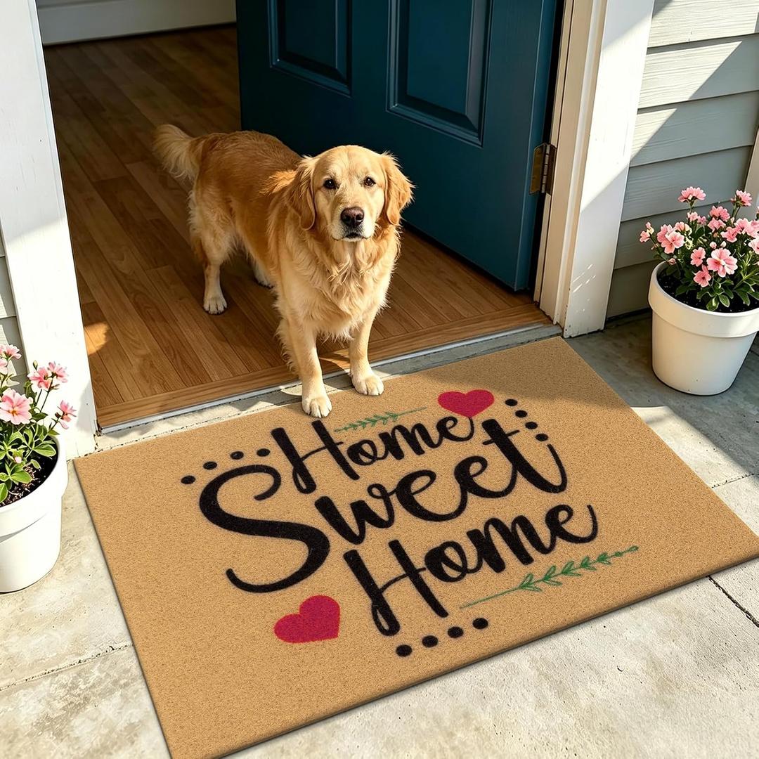 Vaukki Outside Welcome Doormat 24''x36'', Non Slip Coco Coir Door Mat