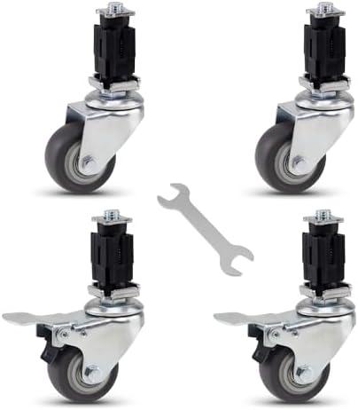 2inch Plug-in casters, Silent, high Load Capacity 4pcs Set (1” Square Tube Plug-in casters, 2with Brake 2without，The Wall Thickness Should be Less Than 1.2mm)