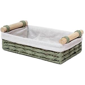 Storage Basket Wicker Baskets for Organizing with Handle Decorative Storage Bins for Countertop Toilet Paper Storage Basket for Toilet Tank Top Small Basket (Set of 1, Green)